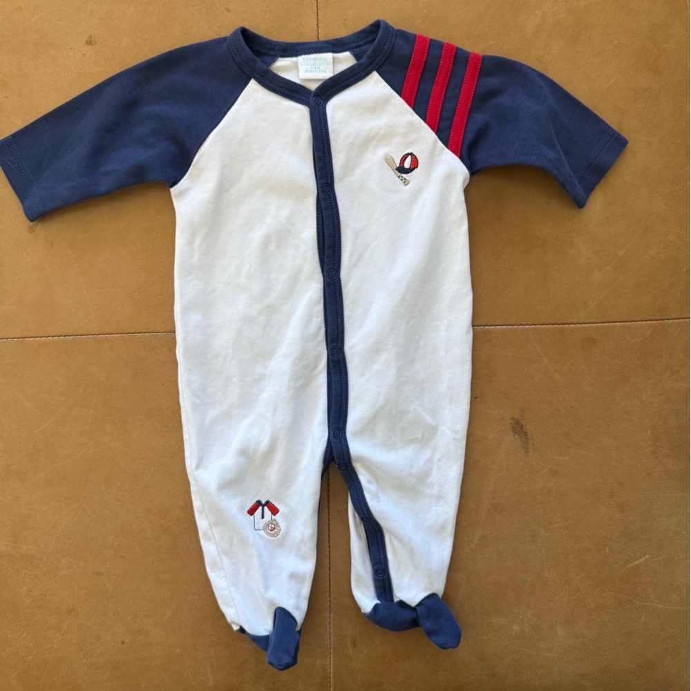 Edgehill Collection Baseball Footie 0-3M